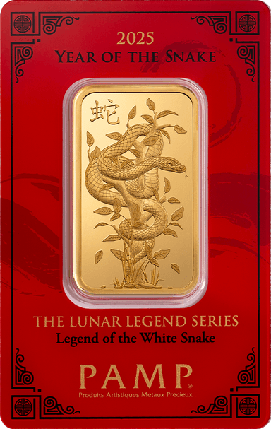 PAMP Mint Lunar Snake Gold Bars 1 oz. - Obverse