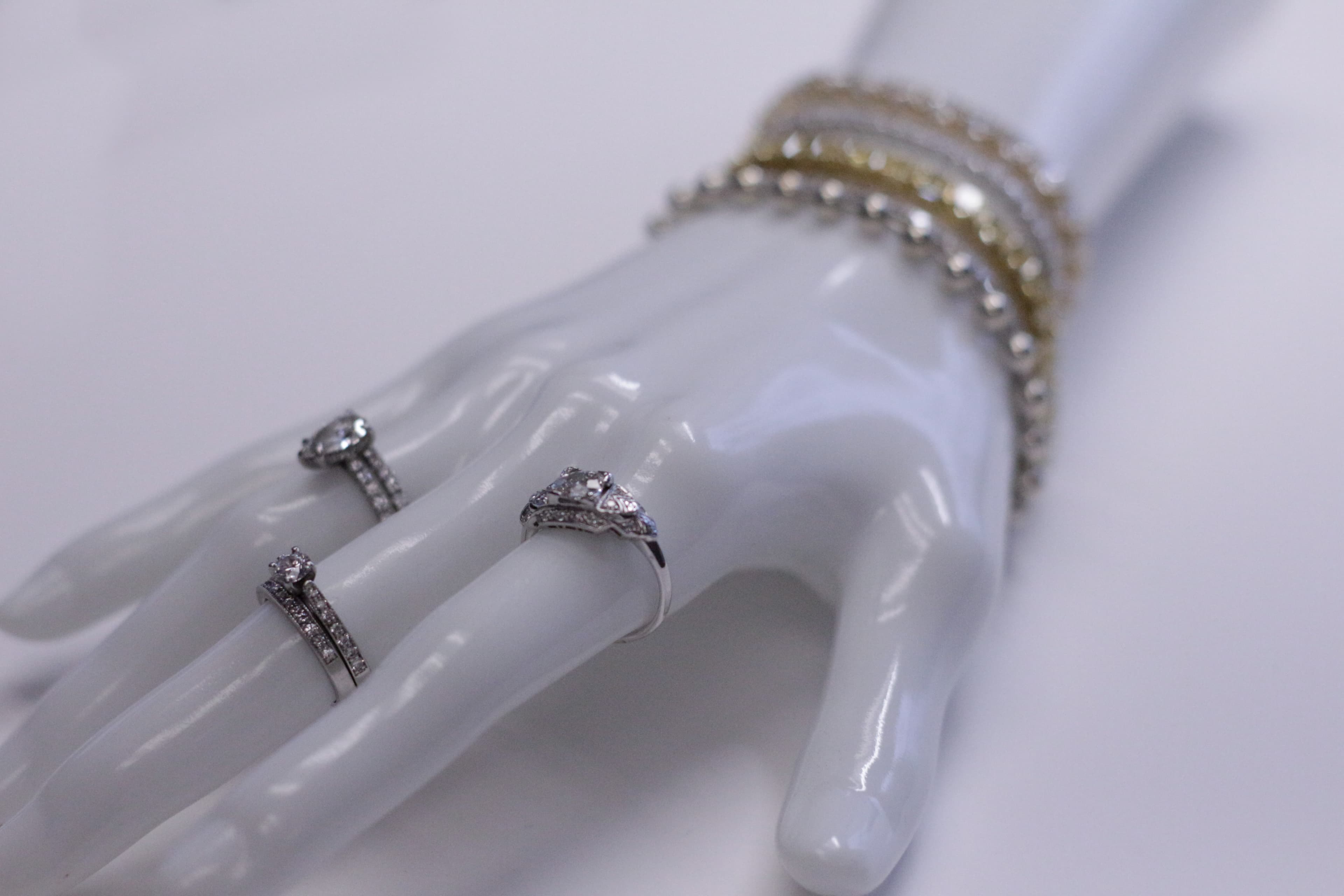 A collection of gold jewelry pieces