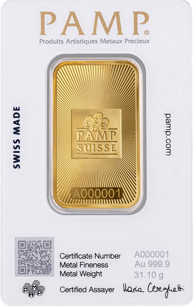 PAMP Mint Gold Bars 1 oz. - Reverse