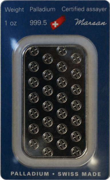 Credit Suisse 1 oz. Palladium Bar - Reverse