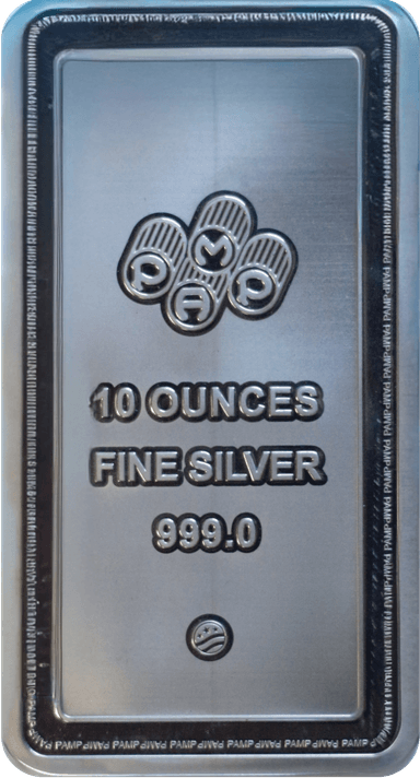 PAMP 10 oz. Silver Bar - Reverse